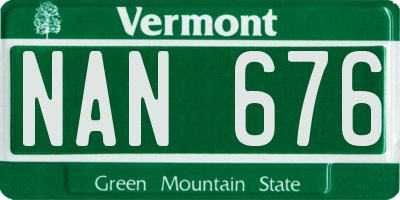 VT license plate NAN676