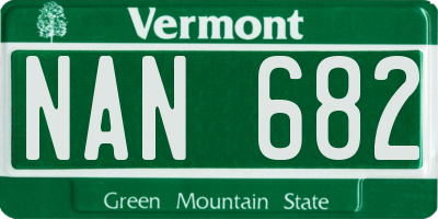 VT license plate NAN682