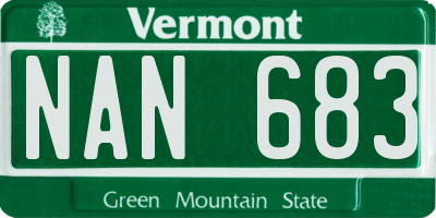 VT license plate NAN683