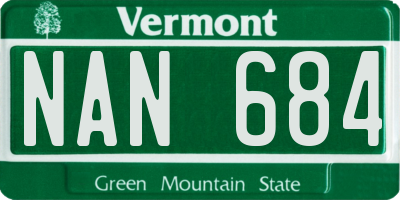 VT license plate NAN684
