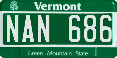 VT license plate NAN686