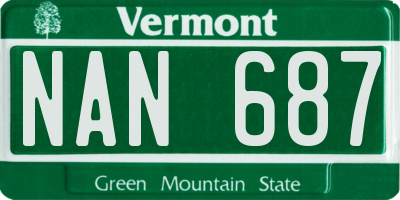 VT license plate NAN687