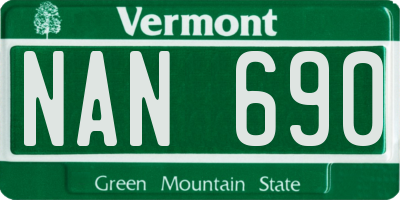 VT license plate NAN690