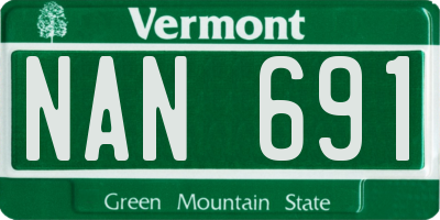 VT license plate NAN691