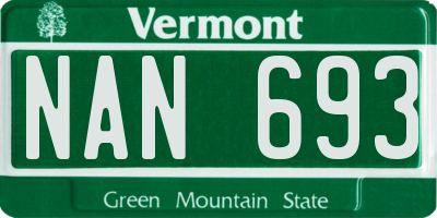 VT license plate NAN693
