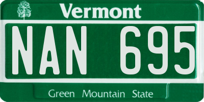 VT license plate NAN695