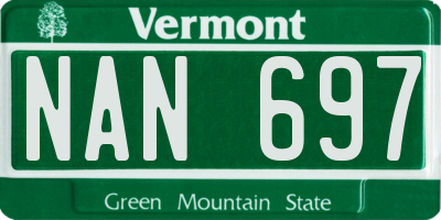 VT license plate NAN697