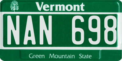 VT license plate NAN698