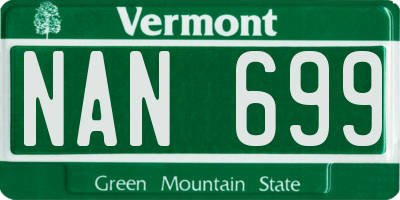 VT license plate NAN699