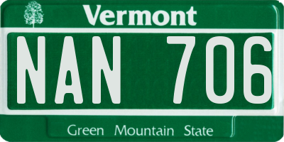 VT license plate NAN706