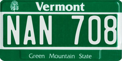 VT license plate NAN708