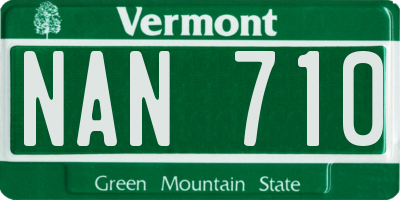 VT license plate NAN710