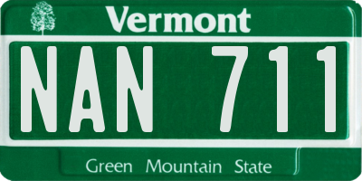 VT license plate NAN711
