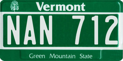 VT license plate NAN712