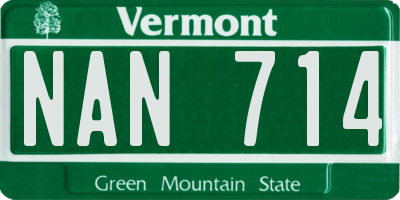 VT license plate NAN714
