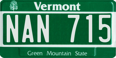 VT license plate NAN715