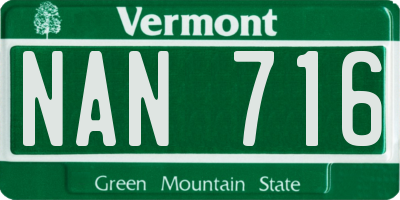 VT license plate NAN716
