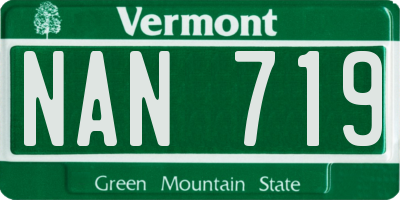 VT license plate NAN719