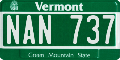 VT license plate NAN737