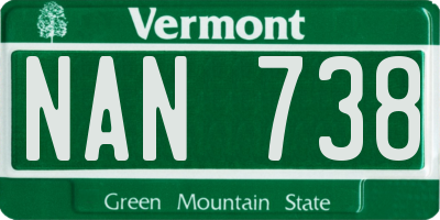 VT license plate NAN738