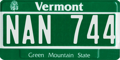VT license plate NAN744