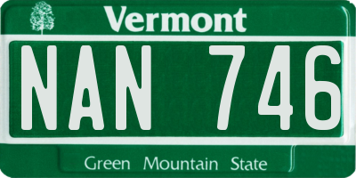 VT license plate NAN746