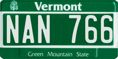 VT license plate NAN766