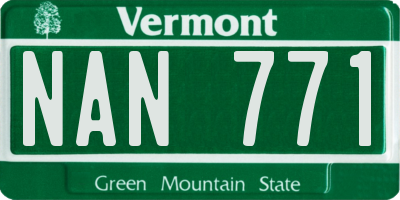 VT license plate NAN771