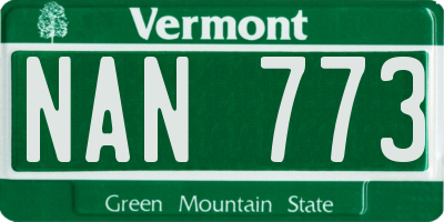 VT license plate NAN773