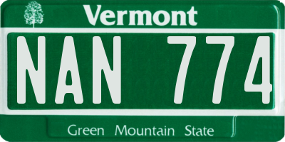 VT license plate NAN774