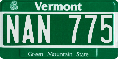 VT license plate NAN775