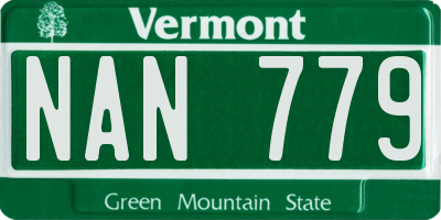 VT license plate NAN779