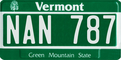 VT license plate NAN787