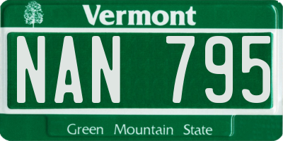 VT license plate NAN795