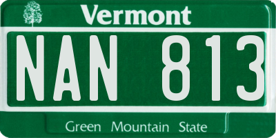 VT license plate NAN813