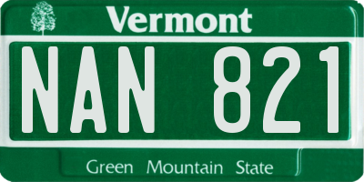 VT license plate NAN821