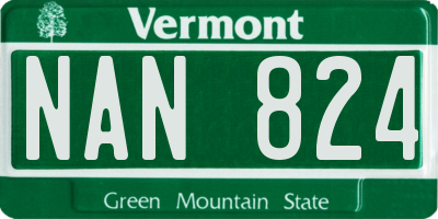 VT license plate NAN824