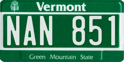 VT license plate NAN851