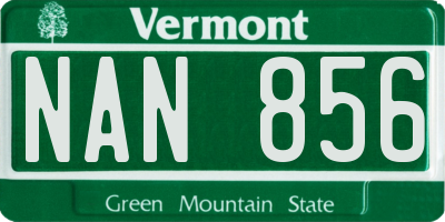 VT license plate NAN856