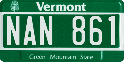 VT license plate NAN861
