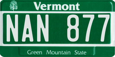 VT license plate NAN877
