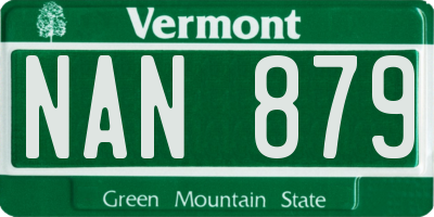 VT license plate NAN879
