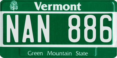 VT license plate NAN886