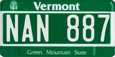 VT license plate NAN887