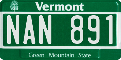 VT license plate NAN891