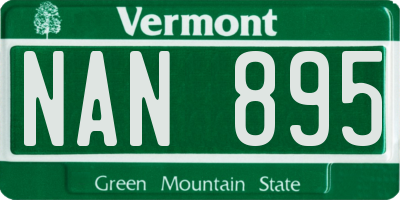 VT license plate NAN895