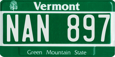 VT license plate NAN897