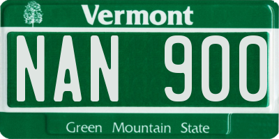 VT license plate NAN900