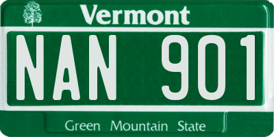VT license plate NAN901