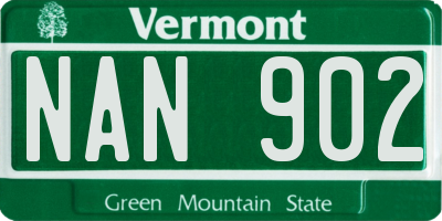 VT license plate NAN902